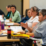 Veronica, right, shares about her gardening experience during a Seed to Supper class in Grand Ronde.