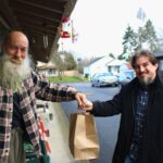 Meals on Wheels delivery and handoff of food